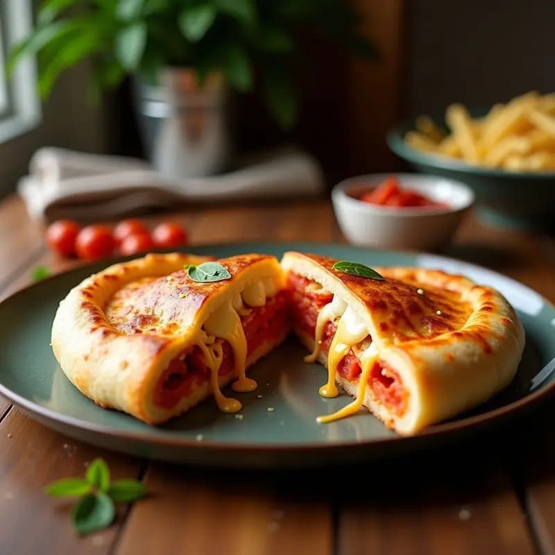 Bocadillo Calzone 4 Quesos y Pepperoni: Receta Rápida y Abundante en 20 Minutos