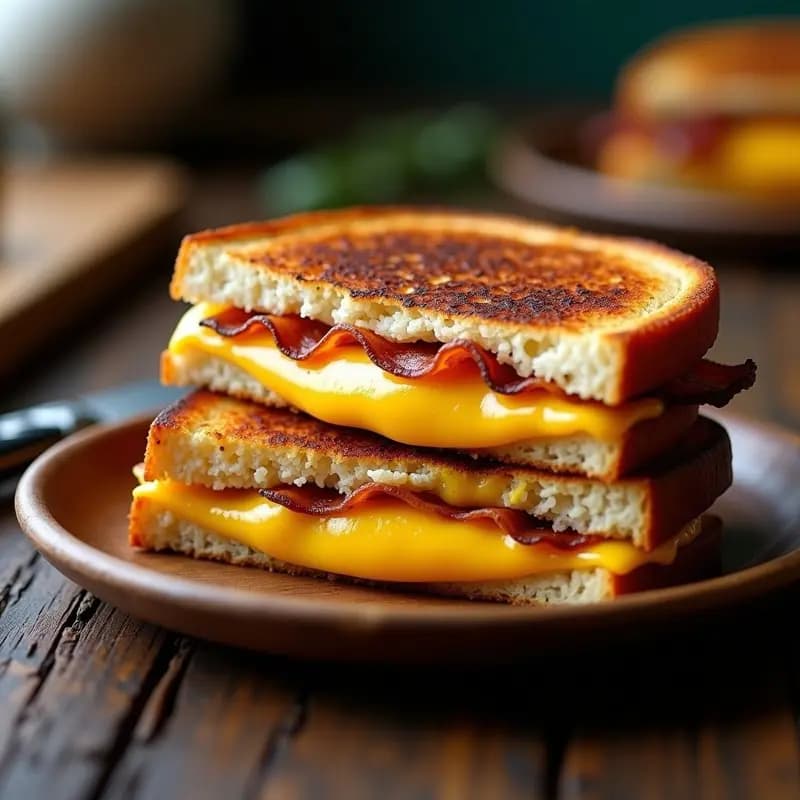 Bocadillo de Bacon y Queso Fundido en Sartén: Receta Rápida y Ultra Crujiente