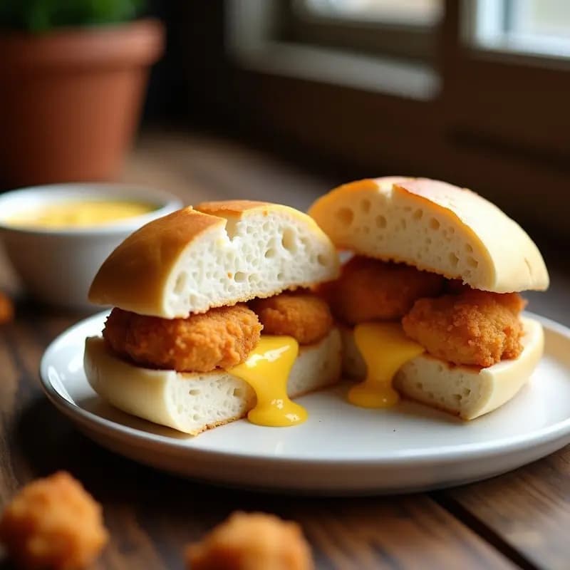 Bocadillo de Nuggets de Pollo con Queso Fundido: Receta Crujiente y Adictiva en 15 Minutos