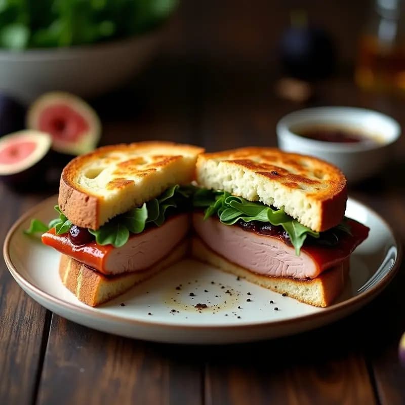 Bocadillo de Lomo Adobado, Queso de Cabra y Mermelada de Higos: Fusión Dulce-Salada