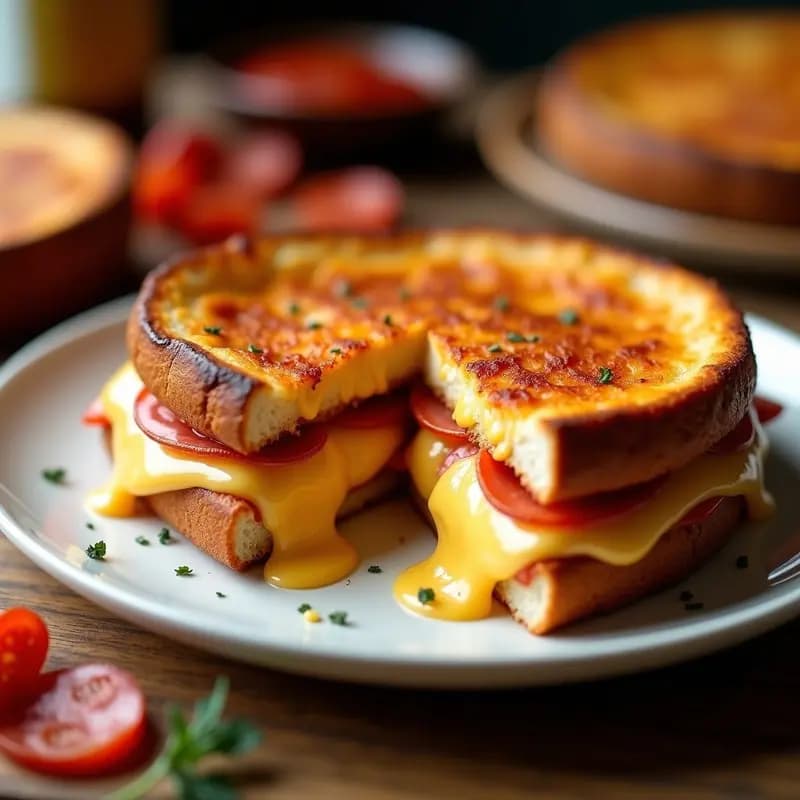 Bocadillo Pizza 4 Quesos y Pepperoni: Receta Fast Food en 15 Minutos con Truco de Restaurante