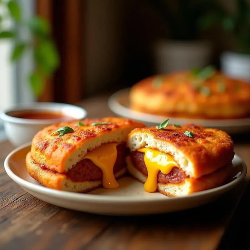 Bocadillo Pizza Frita Relleno de Queso y Chorizo: Receta Crujiente en 15 Minutos