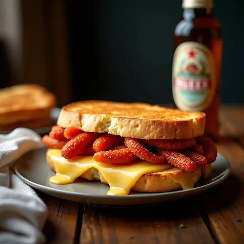 Bocadillo de Queso con Chorizo y Pimientos Asados: Receta Española para Tapear sin Parar