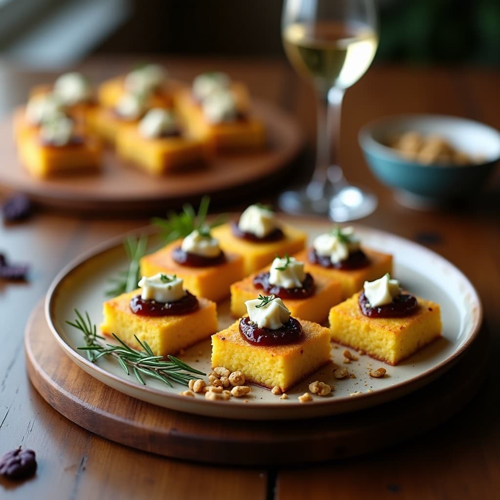 Bocaditos de Polenta con Queso Azul y Mermelada de Higo: Aperitivo Italiano en Airfryer