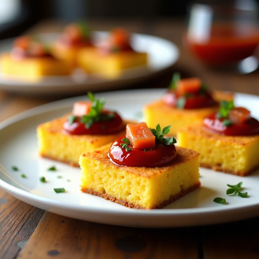Bocaditos de Polenta con Salsa de Romesco y Anchoas: Aperitivo Italiano Crujiente en Airfryer
