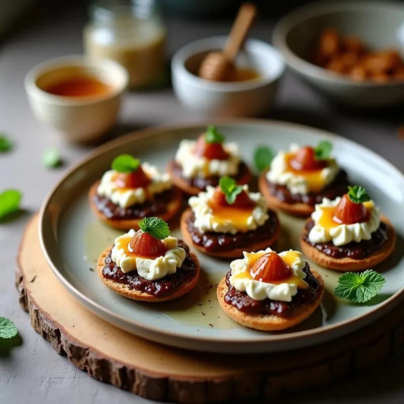 Bocaditos de Queso Feta y Higos: Aperitivo Griego con Miel y Nueces en 10 Minutos