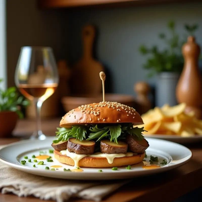 B početak de Hongos Portobello y Queso de Anacardos: Entrante Yugoslavo Vegano
