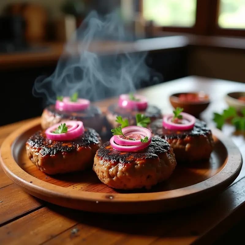 Boerewors Sudafricano: Hamburguesas de Carne de Res y Cerdo con Especias en la Parrilla