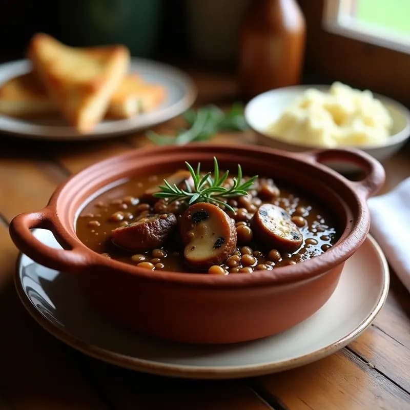 Bœuf Bourguignon de Lentejas y Hongos: Versión Francesa Vegana y Sin Vino
