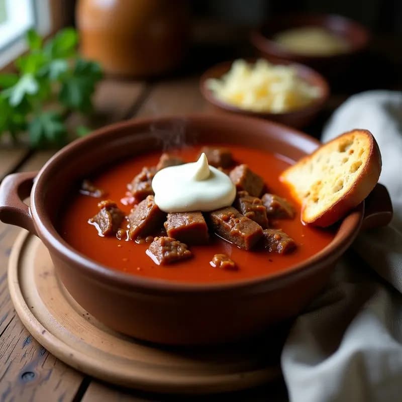Bœuf à la Hongroise: Estofado de Carne con Pimentón y Crema Agria en Olla Lenta