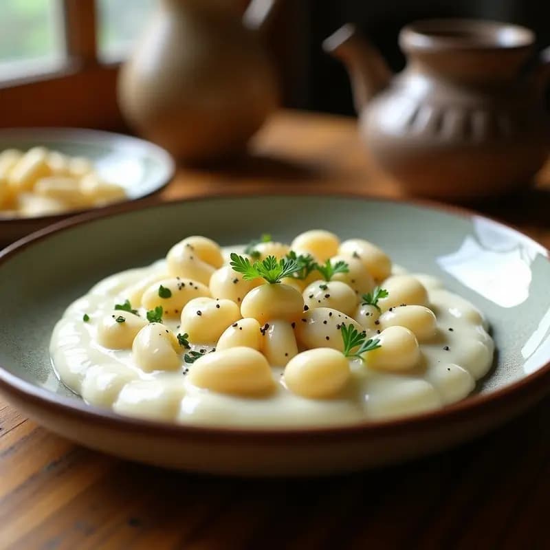 Bohnenkaese Alemán con Puré de Coliflor: Plato Tradicional Sin Lactosa y Keto