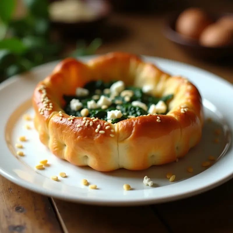 Böhrek de Espinacas y Queso Feta: Receta Turca de Hojaldre en Airfryer con Semillas de Sésamo