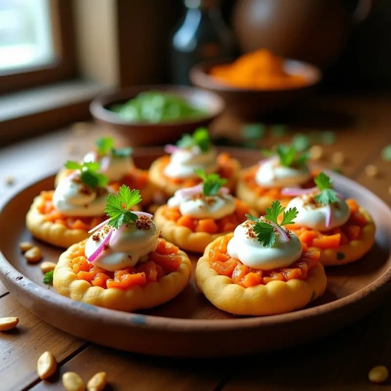 Bohri Dahi Puri: Entrante Indio Crujiente con Yogur y Chutneys