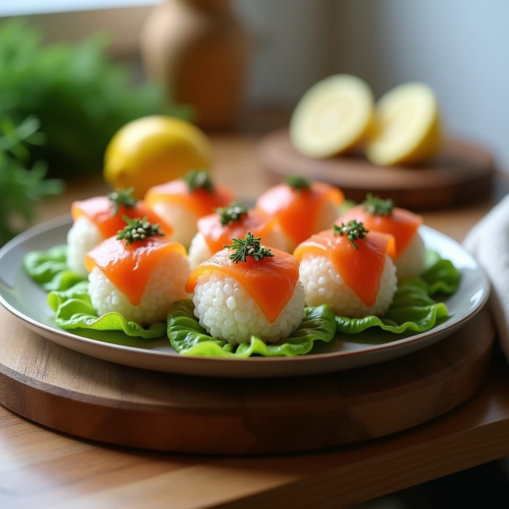 Bolas de Arroz con Salmón Ahumado y Crema de Eneldo: Aperitivo Escandinavo en 10 Minutos