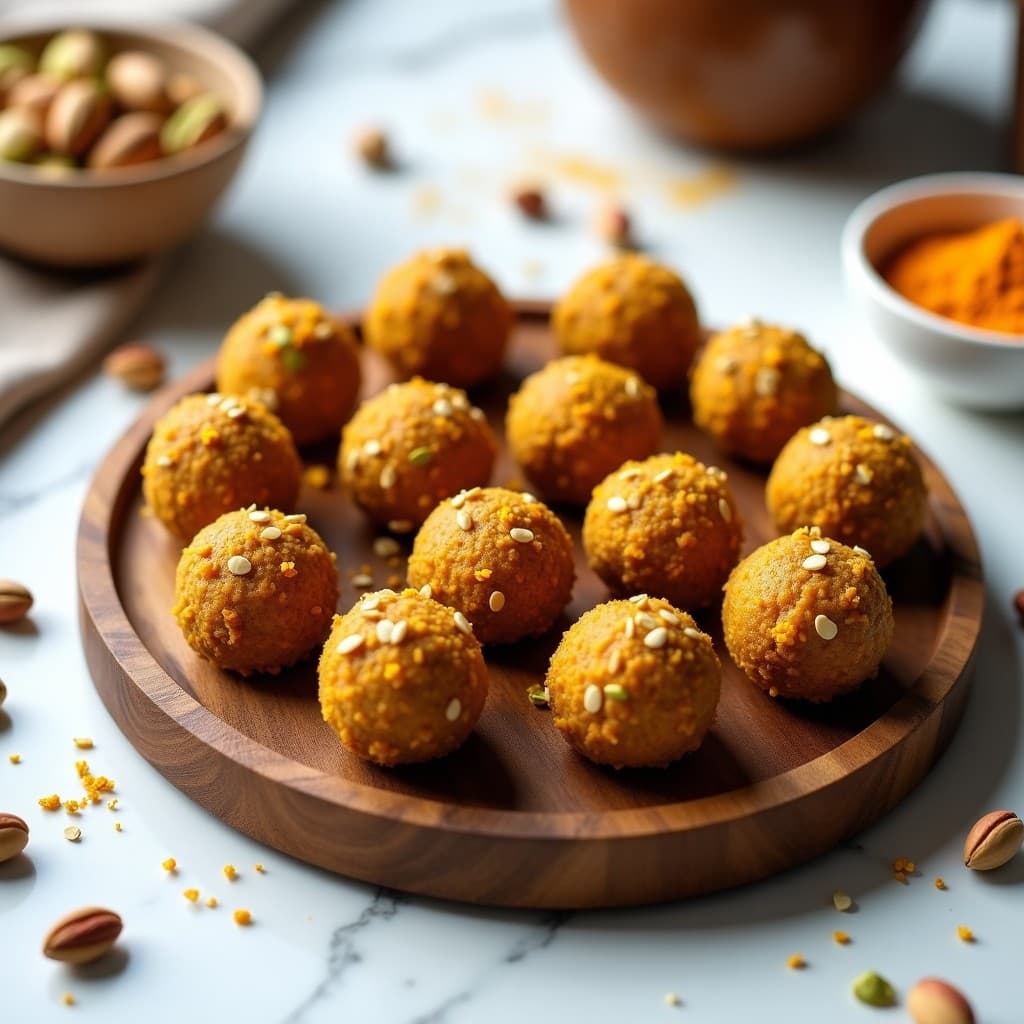 Bolas de Dátiles y Pistacho con Cúrcuma: Snack Energético Antiinflamatorio en 5 Ingredientes