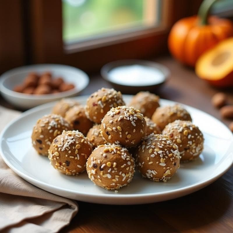 Bolas de Dátiles y Semillas de Calabaza: Snack Energético Sin Gluten y Sin Azúcar