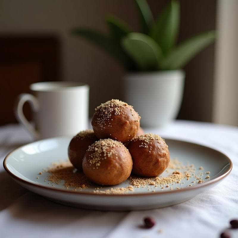 Bolas de energía de cacao, avena y café: Snack keto y sin azúcar en 10 minutos