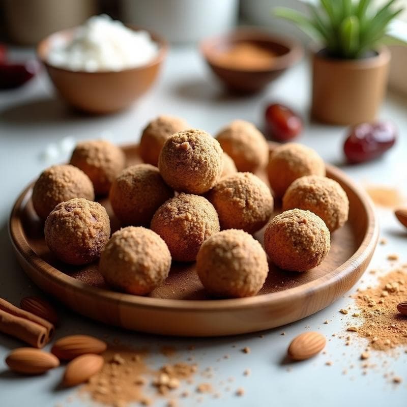Bolas de Energía de Dátiles y Almendras con Canela: Snack Sin Horno y Sin Azúcar Añadido