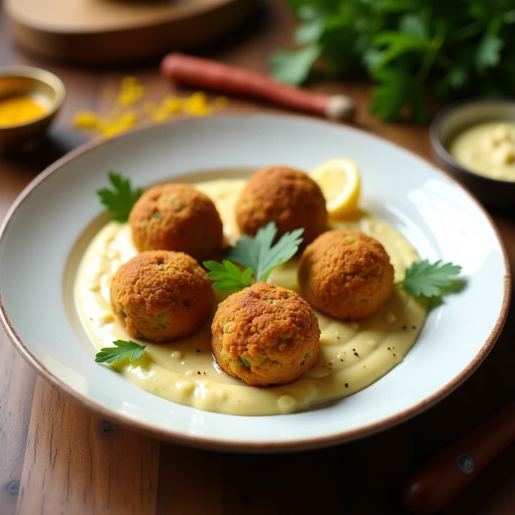 Bolas de Falafel con Dip de Tahini y Limón Confitado: Entrante Árabe en Olla Express