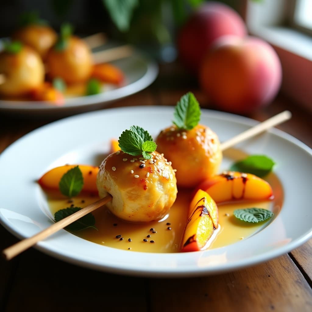 Bolas de Queso Halloumi y Melocotón a la Plancha con Miel: Receta en Airfryer Gourmet