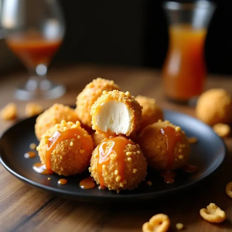 Bolas de Helado Fritas con Cobertura de Cereales Cap’n Crunch y Caramelo Líquido