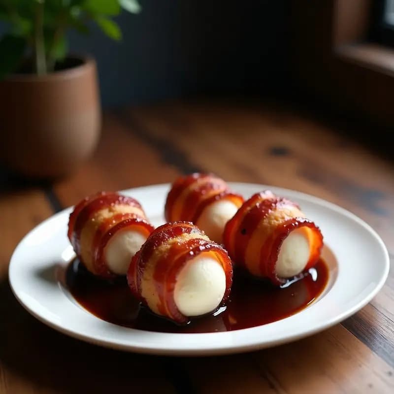 Bolas de Helado de Vainilla Envueltas en Bacon: Postre Salado-Dulce Innovador