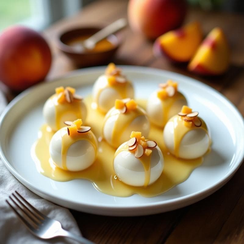 Bolas de Melocotón y Queso Ricotta: Postre Italiano Sin Horno en 5 Ingredientes
