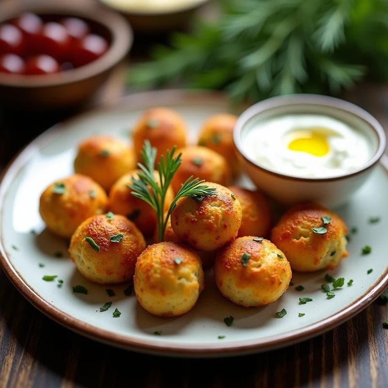 Bolas de Queso Feta y Aceitunas Kalamata con Hierbas: Aperitivo Griego en Airfryer