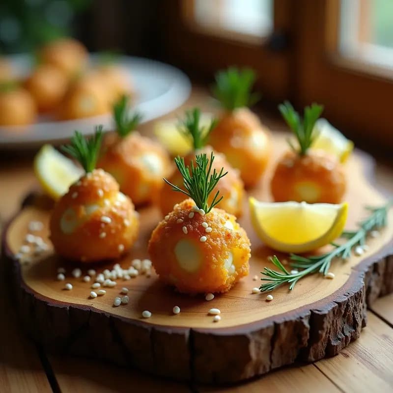 Bolas de Queso Fetas con Envoltura de Algas y Semillas de Sésamo: Aperitivo Griego Innovador