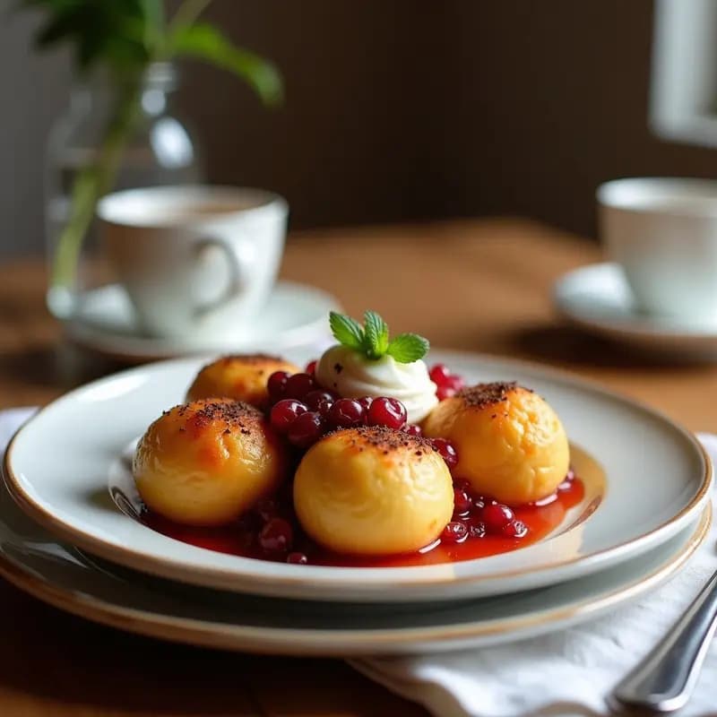 Bolas de Queso Fritas con Relleno de Mermelada de Frambuesa y Baño de Chocolate Blanco: Contrastes Dulces y Salados