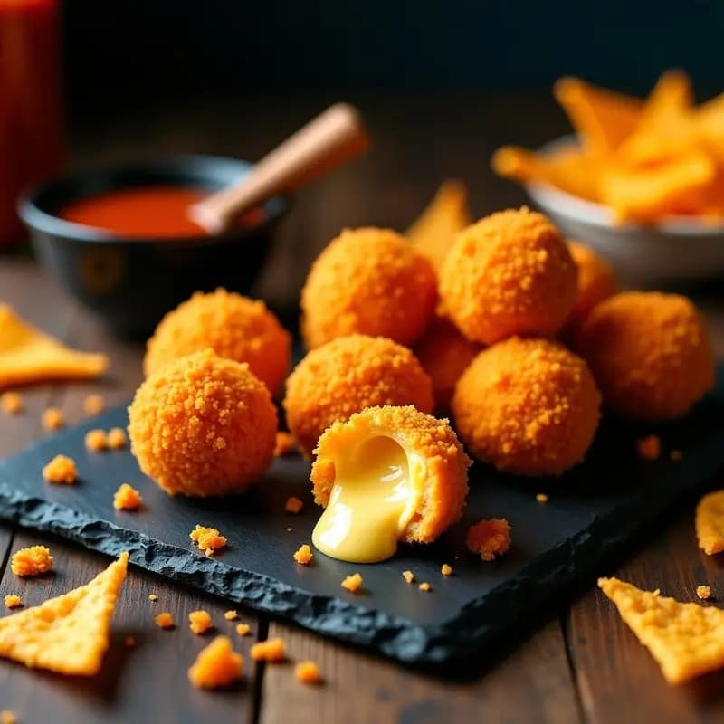 Bolas de Queso Mozzarella empanizadas en Doritos: Aperitivo que Sorprende