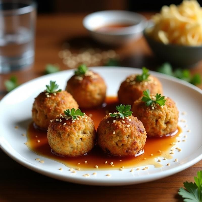 Bolas de Quinoa y Champiñones: Receta Vegana en Airfryer con Salsa de Soja y Jengibre