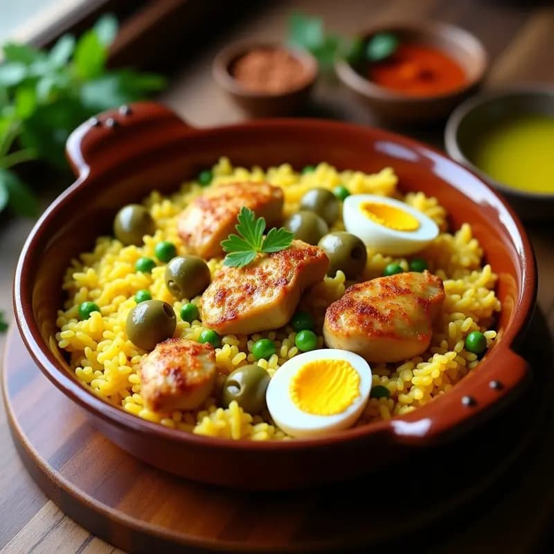 Boli de Arroz con Azafrán y Pollo: Receta Dominica con Toque Español en Olla