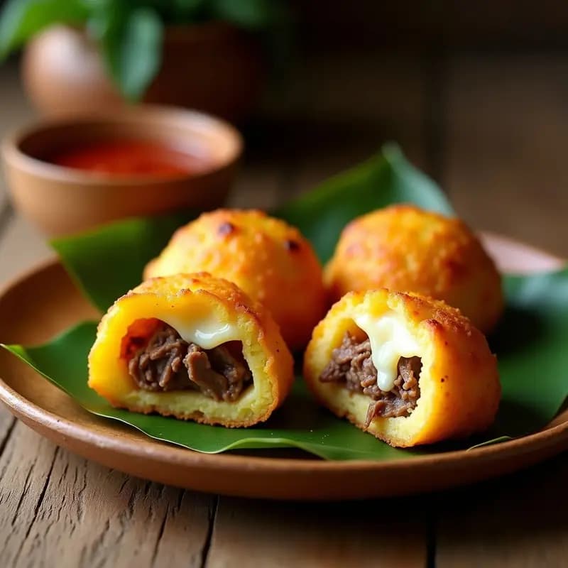 Boli de Yuca Rellena de Carne Mechada y Queso Guyamare: Receta Venezolana de Fusión