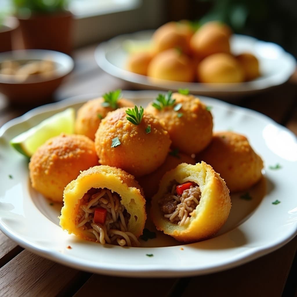 Boli de Yuca Rellena de Picadillo de Jackfruit: Receta Vegana Colombiana en Airfryer