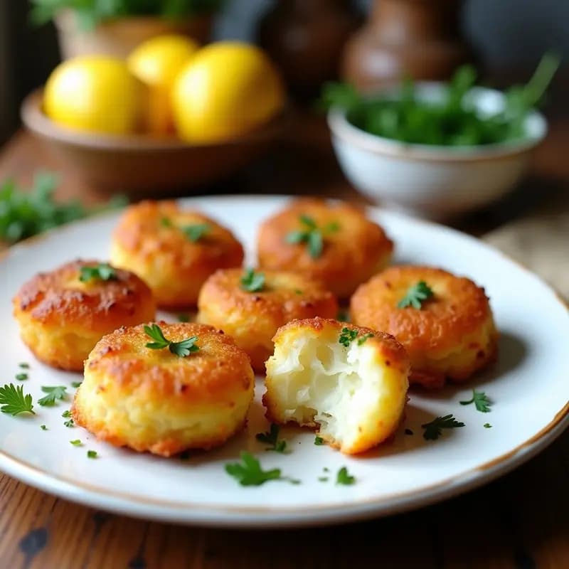Bolinhas de Bacalhau con Patata y perejil: Aperitivo Portugués Crujiente y Sin Gluten
