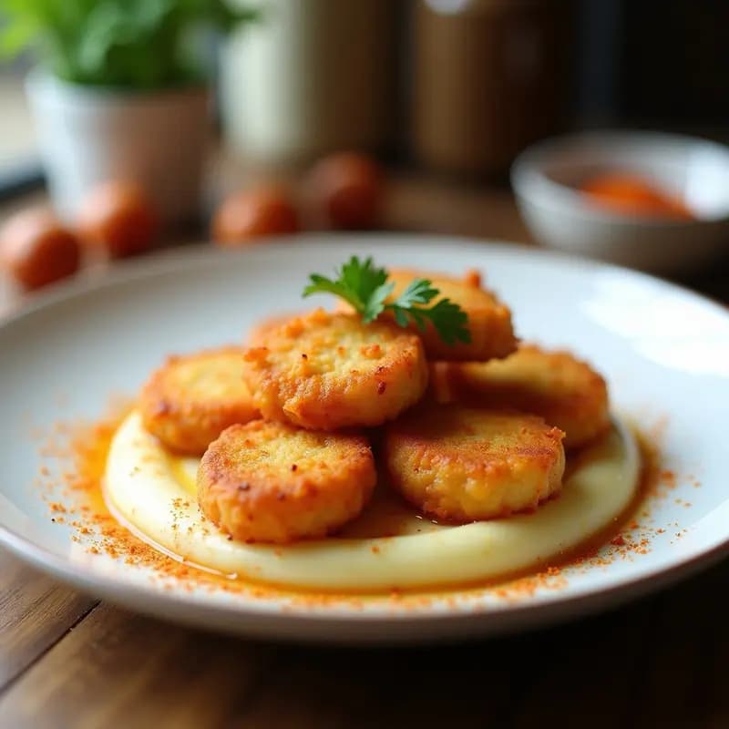 Bolinhas de Bacalhau con Puré de Patata y Pimentón: Receta Portuguesa Crujiente en Airfryer