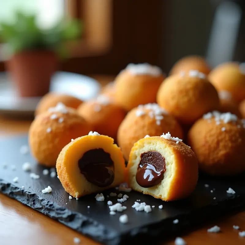 Bolinhas de Queijo de Mandioca con Relleno de Brigadeiro: Snack Brasileño Sin Gluten