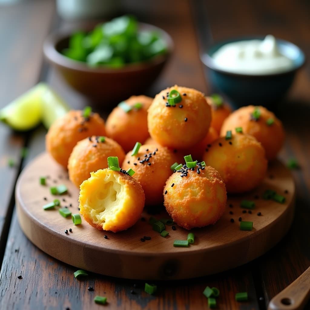 Bolinhas de Queijo Vegano con Harina de Mandioca: Aperitivo Brasilero en Airfryer Crujiente