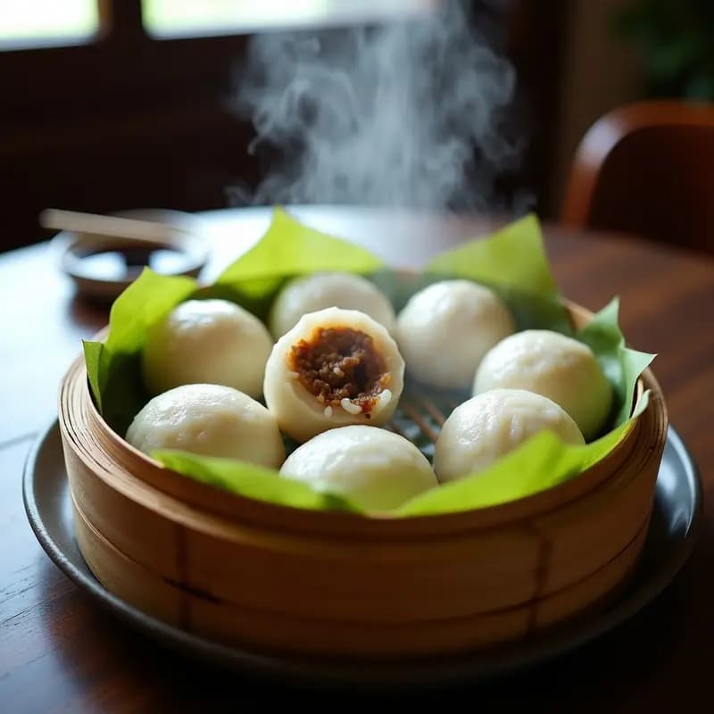 Bolis de Arroz con Cerdo y Hongo Shitake: Receta China Tradicional al Vapor