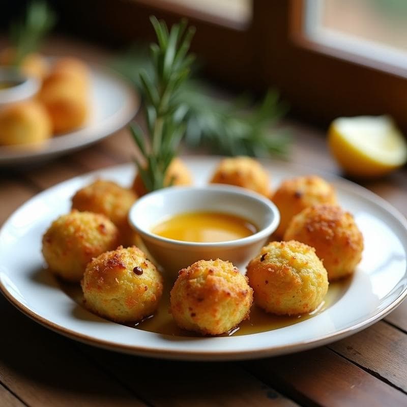 Bolitas de Alcachofa y Queso de Cabra: Aperitivo en Airfryer con Salsa de Romero