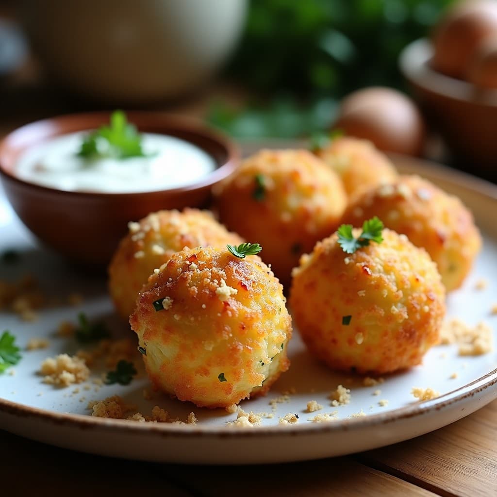 Bolitas de Arancini de Coliflor y Champiñones: Aperitivo Keto en Airfryer