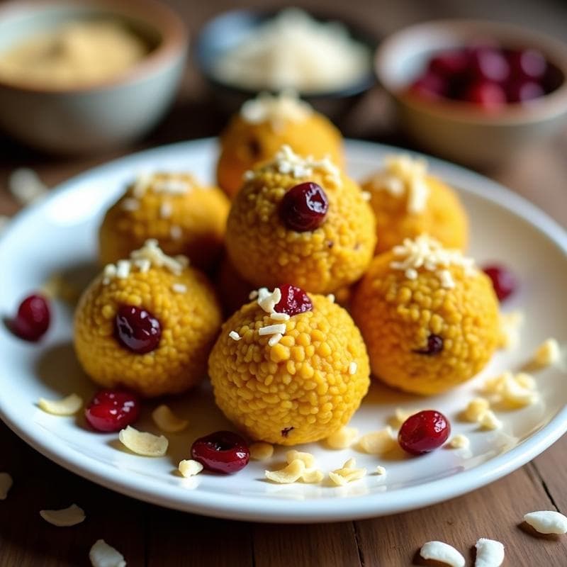 Bolitas de Arroz Inglés con Cúrcuma y Pasas de Arándanos: Snack Sin Gluten y Vegano para Niños