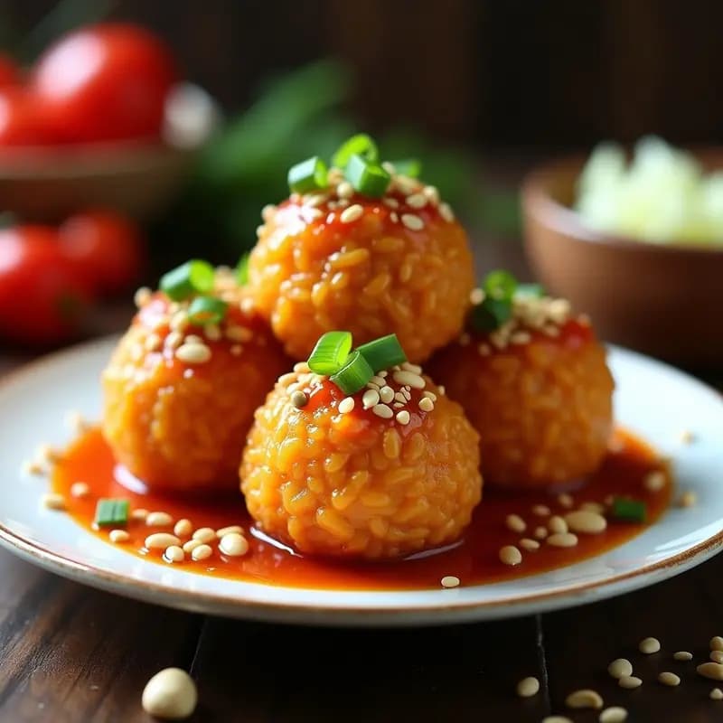 Bolitas de Arroz Inflado con Salsa de Tamarindo y Chile: Snack Indio Crujiente