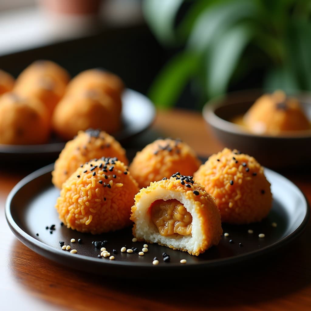 Bolitas de Arroz Vader con Relleno de Pollo al Curry: Receta Japonesa en Airfryer