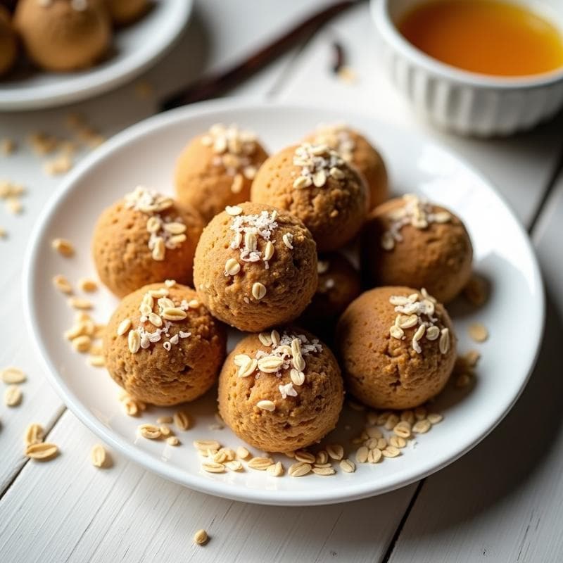 Bolitas de Avena y Semillas de Lino con Esencia de Vainilla: Desayuno Sin Horno y Sin Azúcar