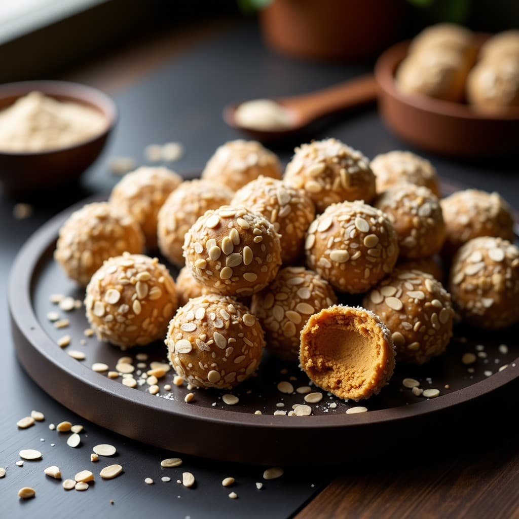 Bolitas de Avena y Polvo de Hongos Reishi: Snack Inmunoestimulante Sin Horno