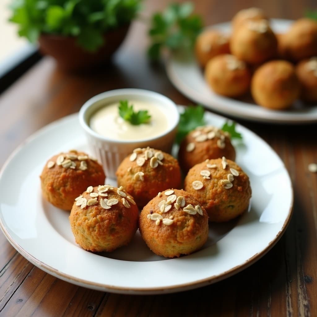Bolitas de Avena y Proteína de Guisante con Salsa de Tahini: Aperitivo Fitness en Airfryer