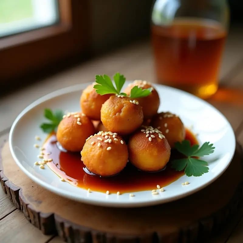 Bolitas de Batata y Cacahuete con Salsa de Tamarindo: Aperitivo Indio en Airfryer