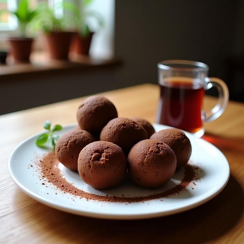 Bolitas de Cacao y Algarroba con Núcleos de Avellana: Postre Sin Azúcar y Sin Horno